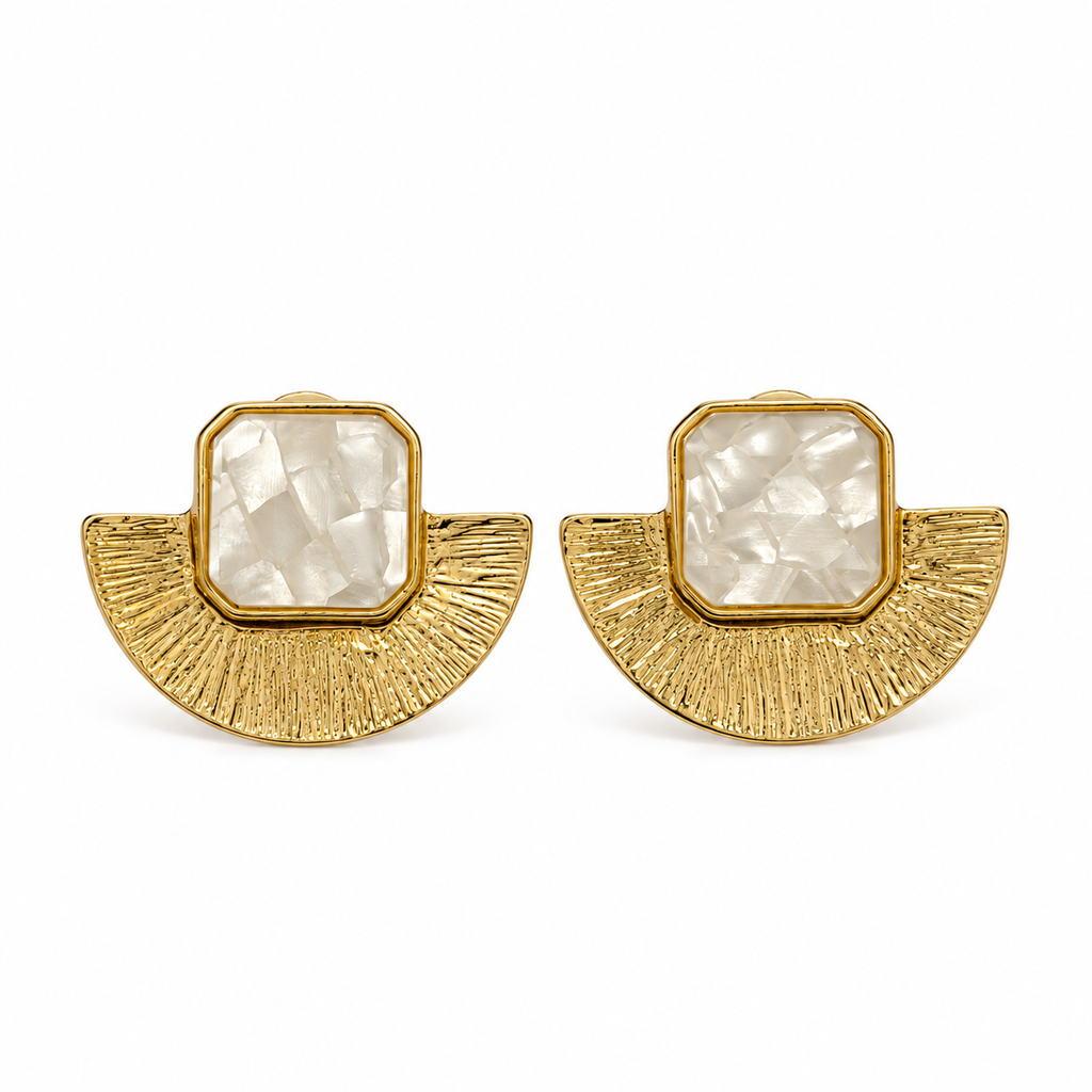 Halo White Earrings