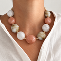 Blushy Marble Chunky Necklace