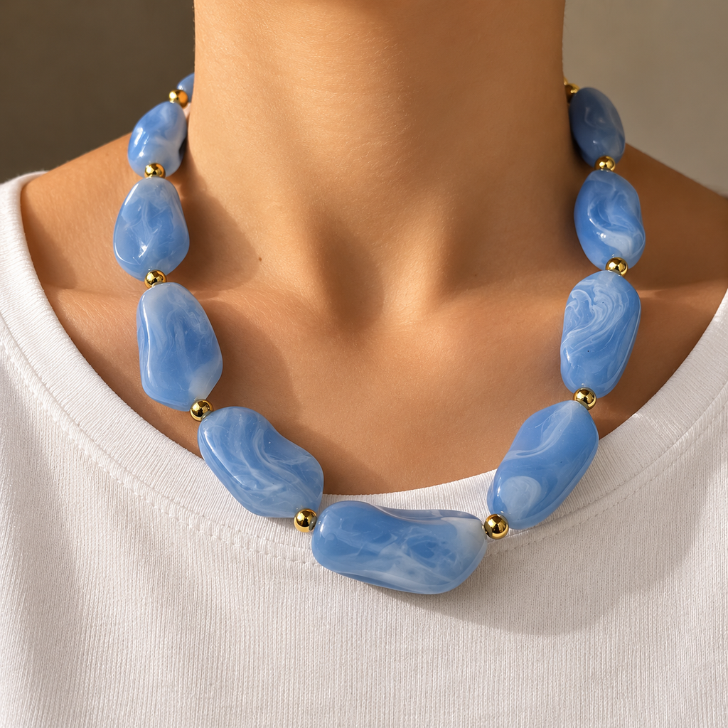 Ocean Blue Chunky Necklace