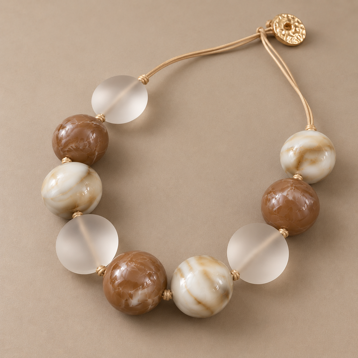 Caramel Marble Chunky Necklace