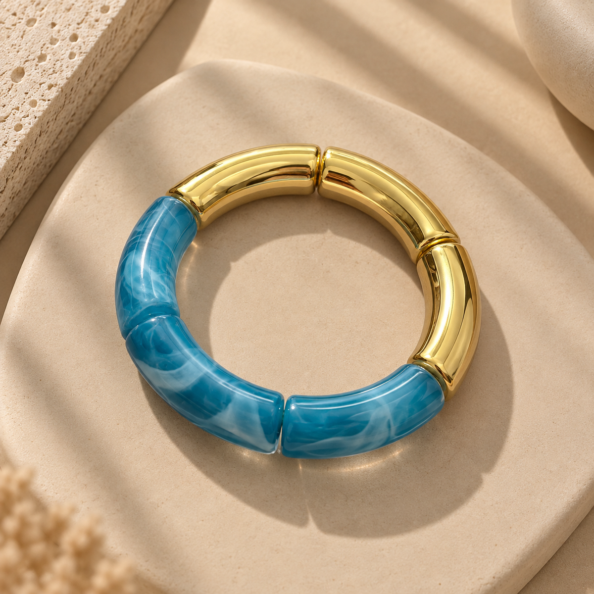 Blue Half & Half Bangle