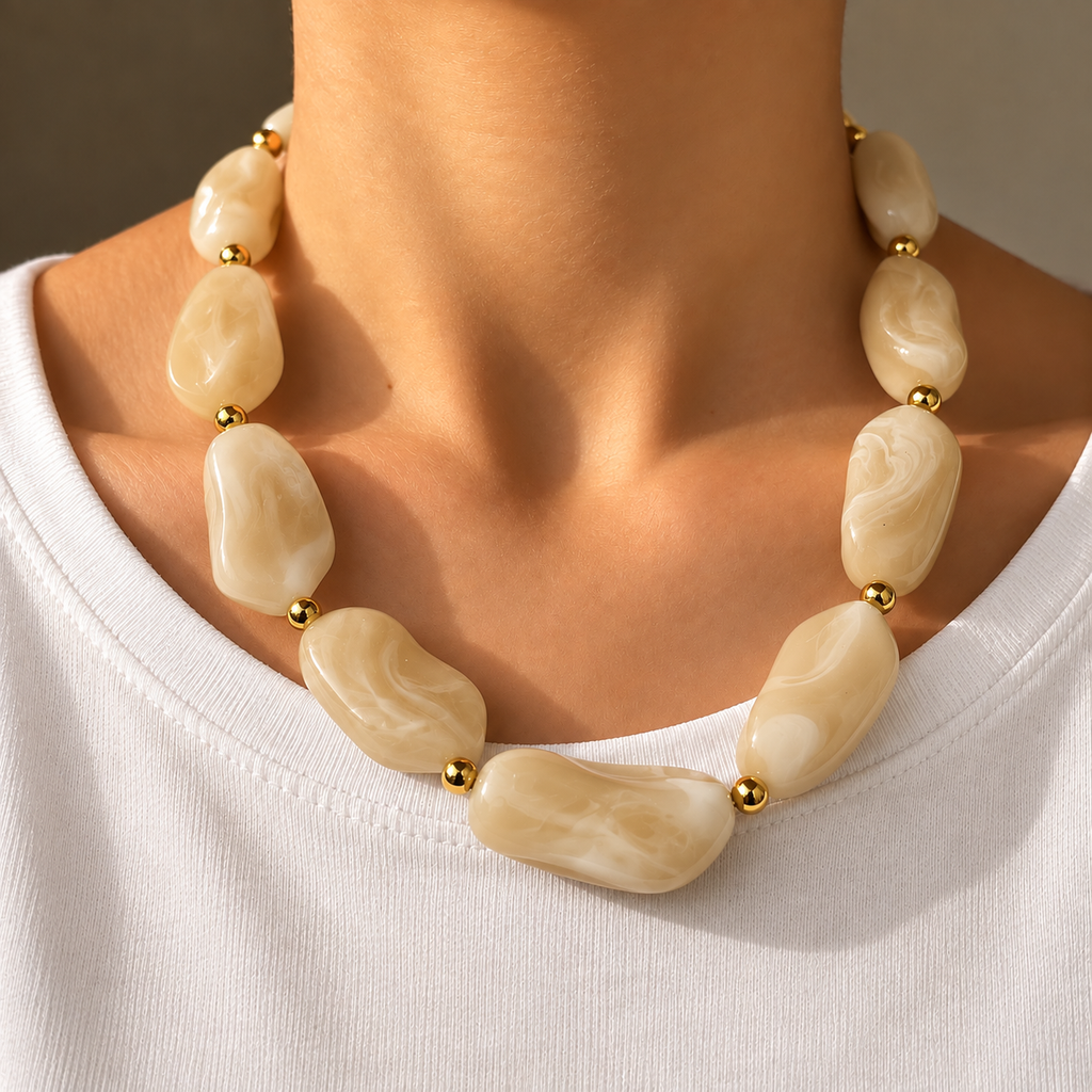 Beige Chunky Necklace