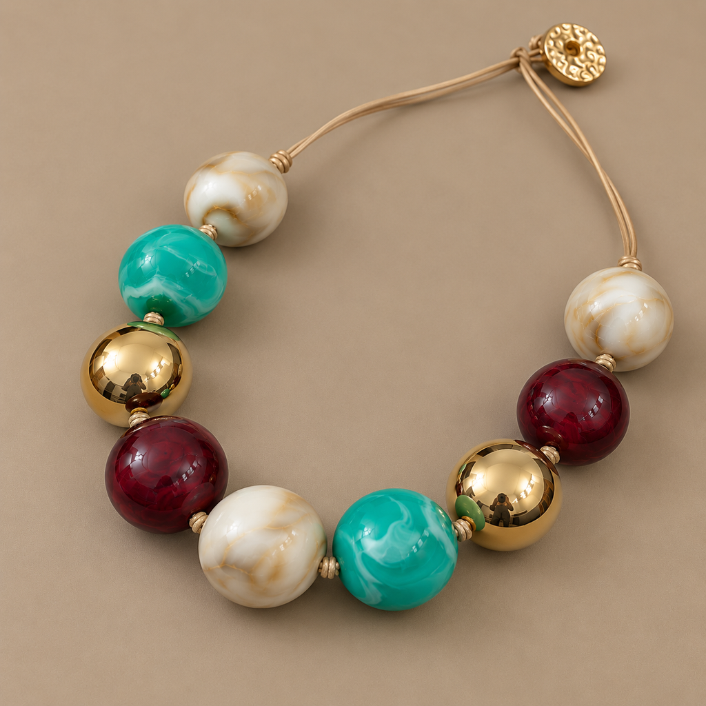 Golden Gemstone Chunky Necklace