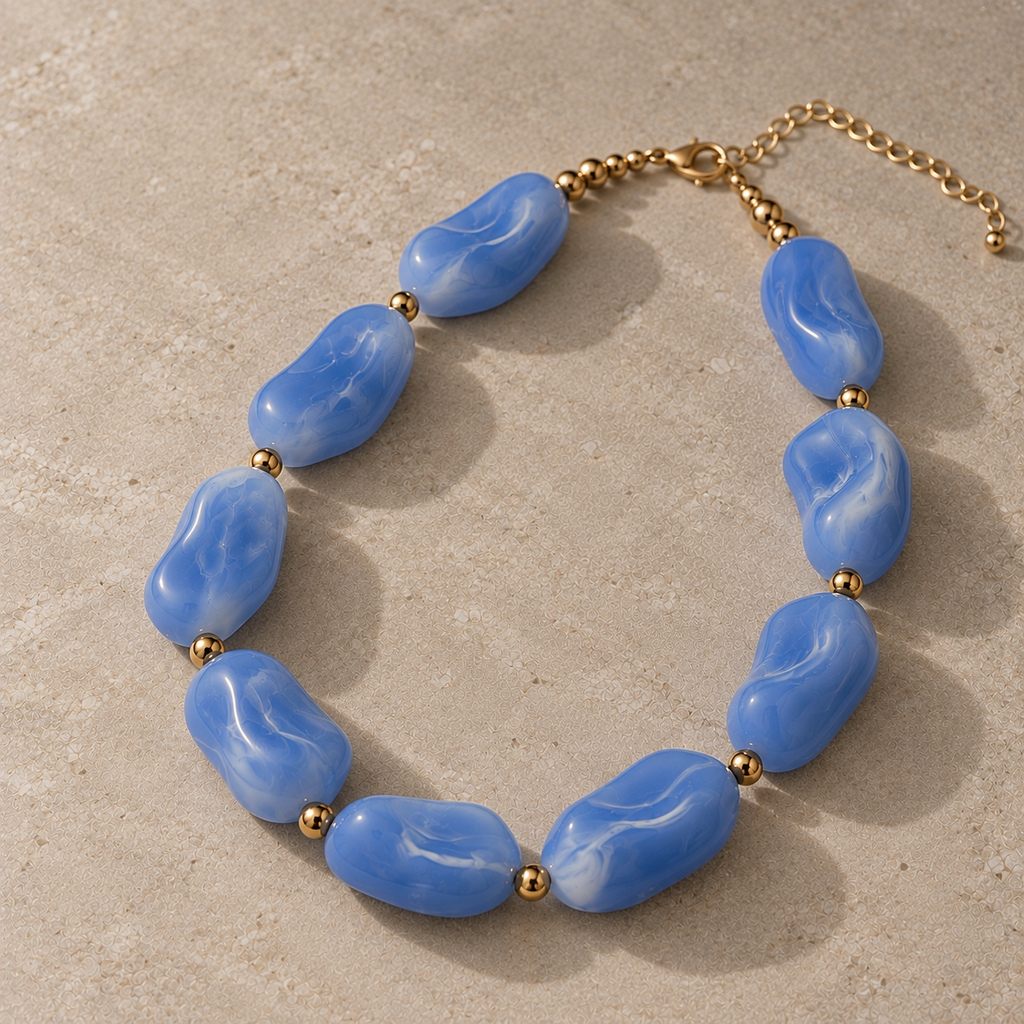 Ocean Blue Chunky Necklace