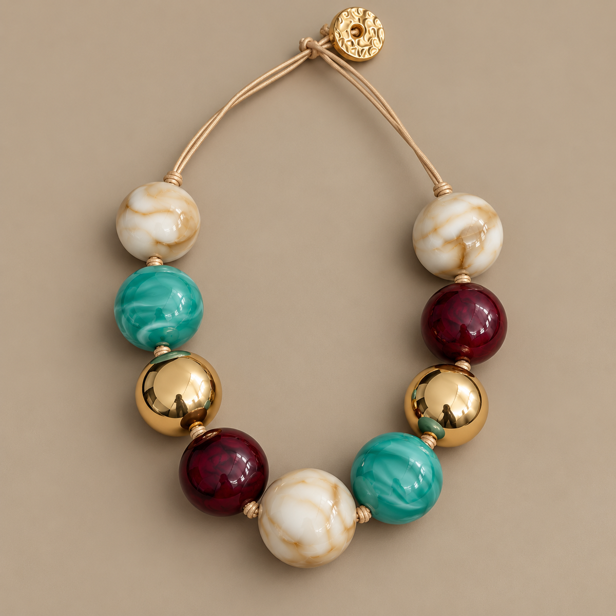 Golden Gemstone Chunky Necklace