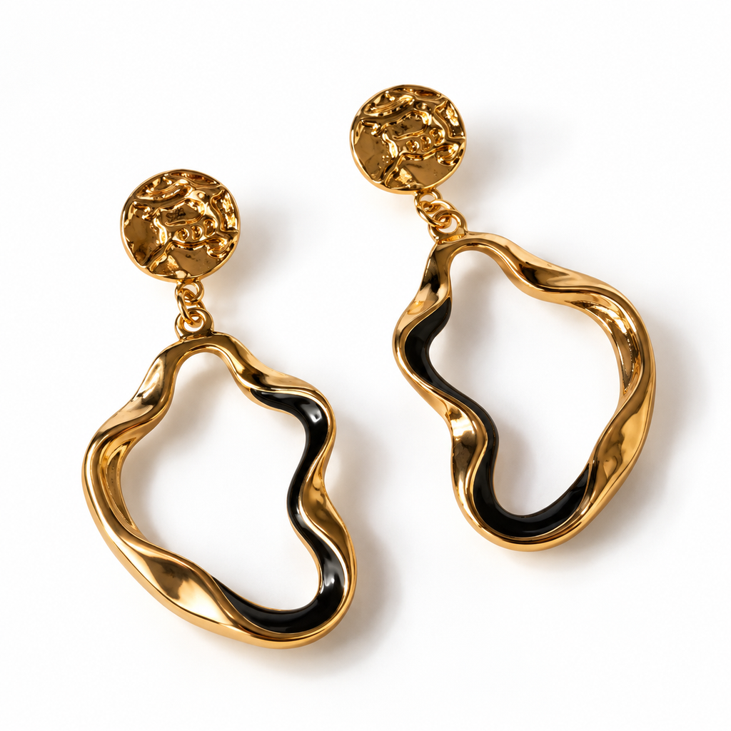 Black Wave Earrings