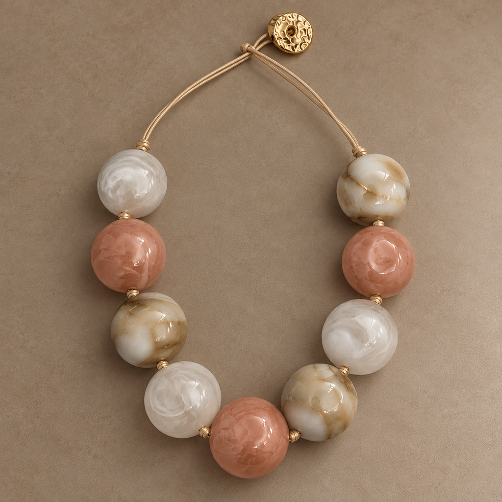 Blushy Marble Chunky Necklace