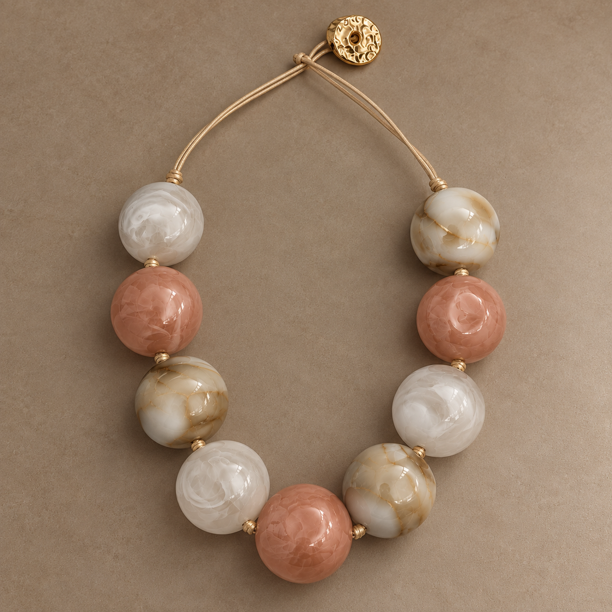 Blushy Marble Chunky Necklace