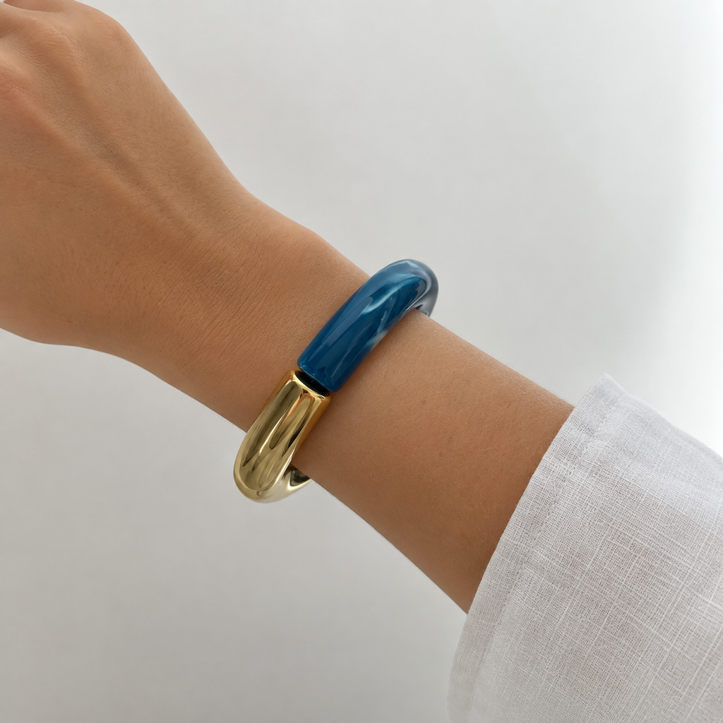 Blue Half & Half Bangle