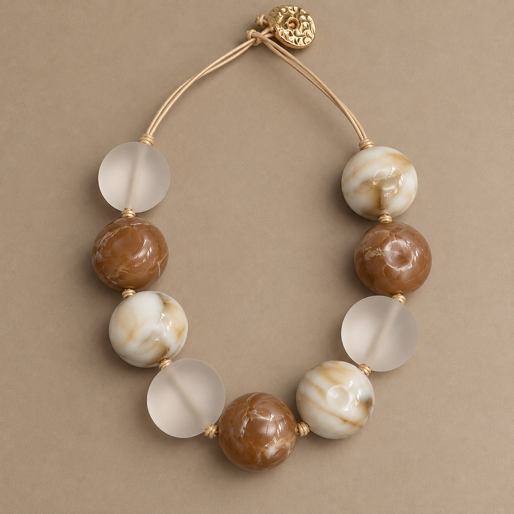 Caramel Marble Chunky Necklace
