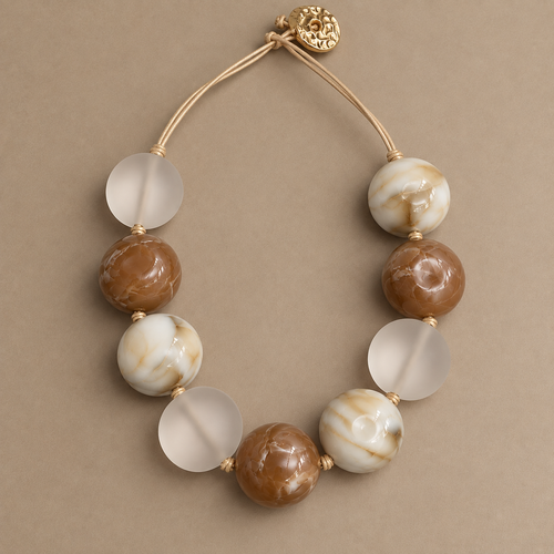 Caramel Marble Chunky Necklace